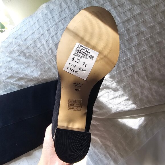 New Topshop Control Over The Knee Suede Boots - 2014 - Black - Sz UK 5 / 38 EU / - Picture 9 of 16